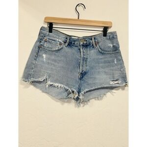 AGOLDE Parker Vintage Cutoff Denim Shorts Swapmeet Distressed Light Wash Size 29